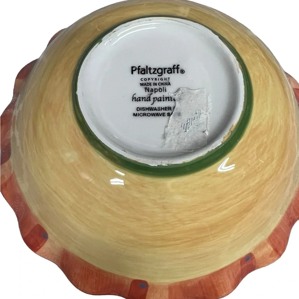 Pfaltzgraff NAPOLI Hand Painted Stoneware 1-8.5” Salad Pasta Serving Bowl Round